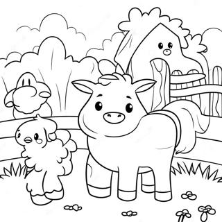 Cute Barnyard Animals Coloring Page 44144-34903