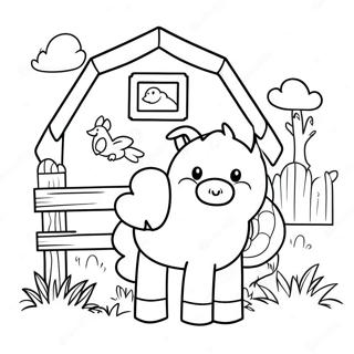 Cute Barnyard Animals Coloring Page 44144-34904