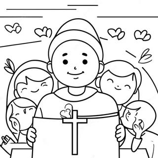 Joyful Catholic Students Coloring Page 44164-34917