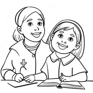 Joyful Catholic Students Coloring Page 44164-34918