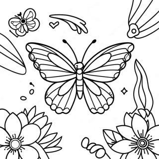 Butterfly Rainbow Coloring Pages