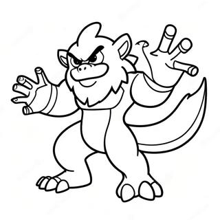 Fiery Infernape Battle Coloring Page 44224-34957