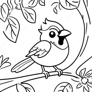 Colorful Blue Jay In A Tree Coloring Page 44264-34986