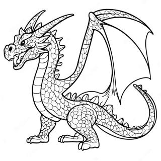 Majestic Fire-Breathing Dragon Coloring Page 4431-3526