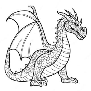 Majestic Fire-Breathing Dragon Coloring Page 4431-3527