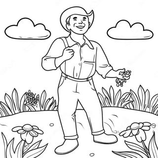 Colorful Sower Spreading Seeds Coloring Page 44324-35027