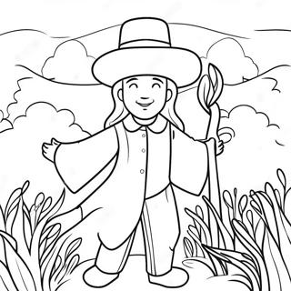 Colorful Sower Spreading Seeds Coloring Page 44324-35028