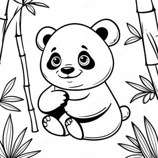 Cute Panda Among Bamboo Coloring Page 44344-35066