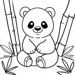 Cute Panda Among Bamboo Coloring Page 44344-35068