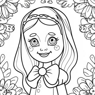 Alice In Wonderland Colorful Flowers Coloring Page 44353-35062