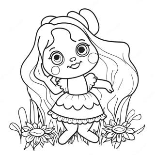 Alice In Wonderland Colorful Flowers Coloring Page 44353-35063