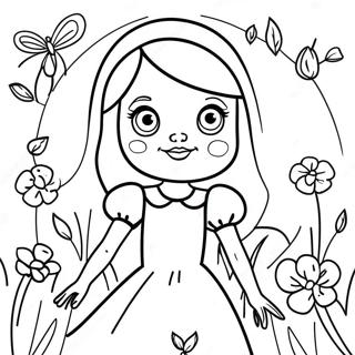 Charming Alice With Enchanted Flowers Coloring Page 44354-35073