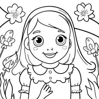 Charming Alice With Enchanted Flowers Coloring Page 44354-35075