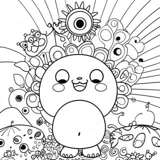 Renkli Takashi Murakami Karakteri Boyama Sayfası 44384-35077