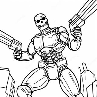 Futuristic Terminator Battle Coloring Page 44394-35108