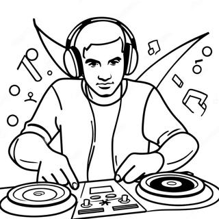 Dj Müzik Karıştırma Boyama Sayfası 44403-35098