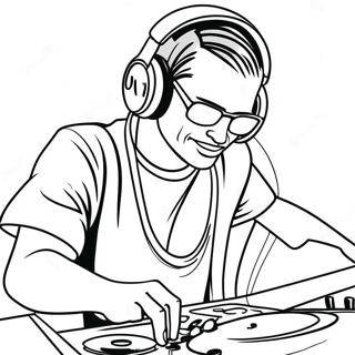 Dj Müzik Karıştırma Boyama Sayfası 44403-35099