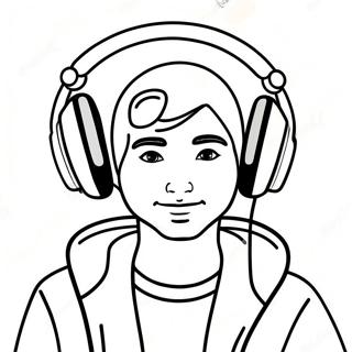 Cool Dj With Headphones Coloring Page 44404-35093