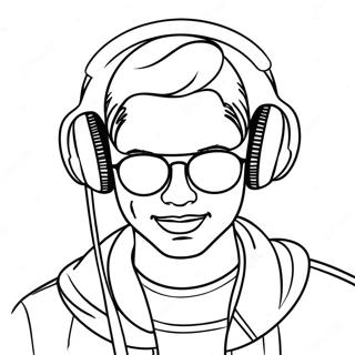 Cool Dj With Headphones Coloring Page 44404-35095