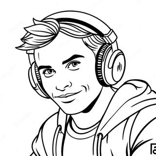 Cool Dj With Headphones Coloring Page 44404-35096