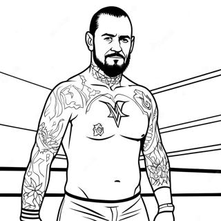 Cm Punk In Action Coloring Page 44414-35128