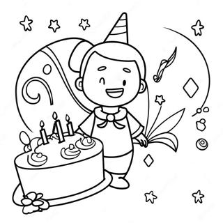 4th Birthday Celebration Coloring Page 44423-35118