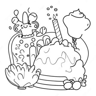 4th Birthday Celebration Coloring Page 44423-35119