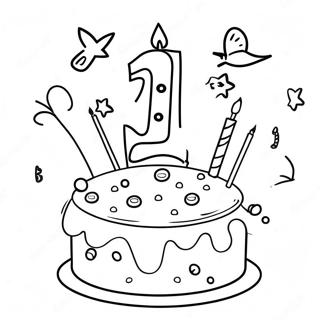 4th Birthday Celebration Coloring Page 44423-35120