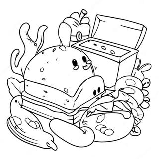 Spongebob Thanksgiving Feast Coloring Page 44453-35135