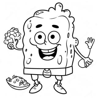 Spongebob With Turkey Coloring Page 44454-35145