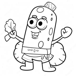 Spongebob With Turkey Coloring Page 44454-35146