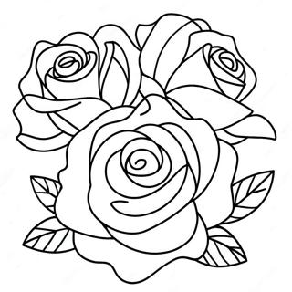 Roses Outline Coloring Pages