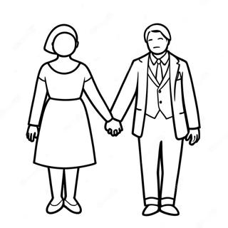 Couple Holding Hands Coloring Page 44554-35209