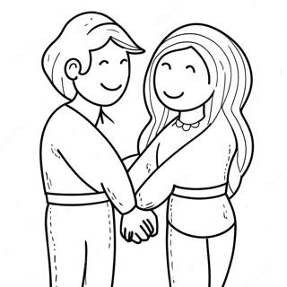 Couple Holding Hands Coloring Page 44554-35210