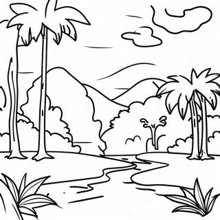 Colorful Honduras Landscape Coloring Page 44614-35261