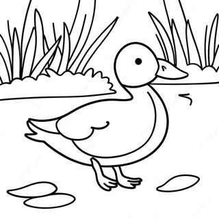 Colorful Mallard Duck In Pond Coloring Page 44634-35273