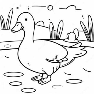 Colorful Mallard Duck In Pond Coloring Page 44634-35274