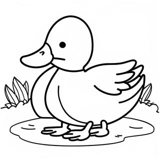 Colorful Mallard Duck In Pond Coloring Page 44634-35275