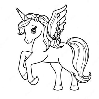 White Unicorn Coloring Page 44763-35381