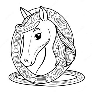 Lucky Horse Shoe Coloring Page 44784-35412