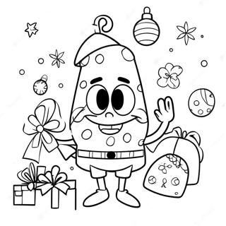 Kleurplaat Van Spongebob Met Kerstmis 44803-35417