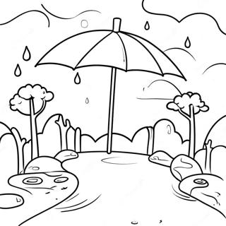 Rainy Day Scenic Landscape Coloring Page 44823-35431