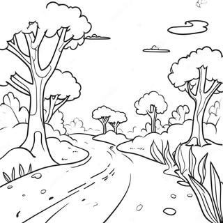 Rainy Day Scenic Landscape Coloring Page 44823-35432