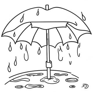 Cozy Umbrella Under The Rain Coloring Page 44824-35465