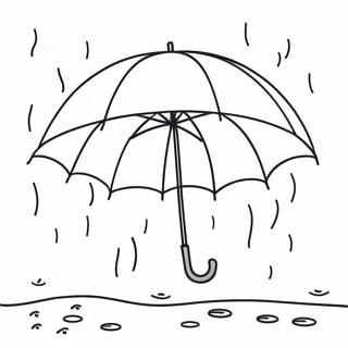 Cozy Umbrella Under The Rain Coloring Page 44824-35466