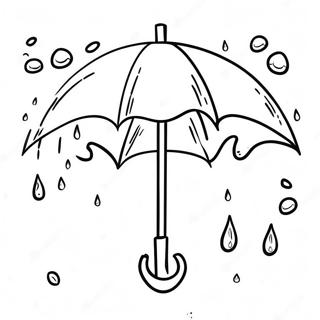 Cozy Umbrella Under The Rain Coloring Page 44824-35467