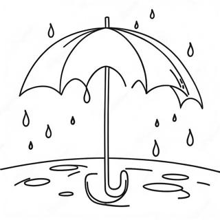 Cozy Umbrella Under The Rain Coloring Page 44824-35468