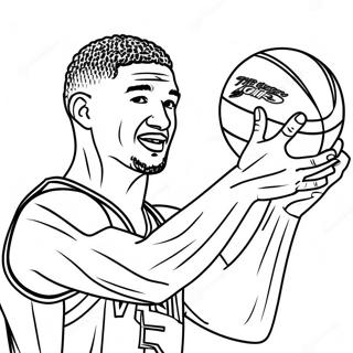 Klay Thompson Three Point Shot Coloring Page 44834-35441