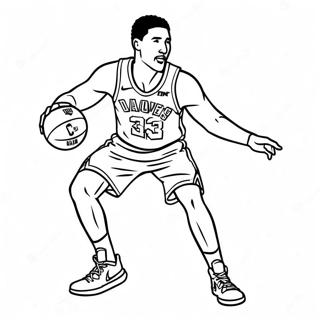 Klay Thompson Three Point Shot Coloring Page 44834-35442