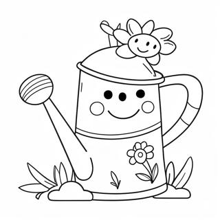 Cute Watering Can With Flowers Coloring Page 44844-35434